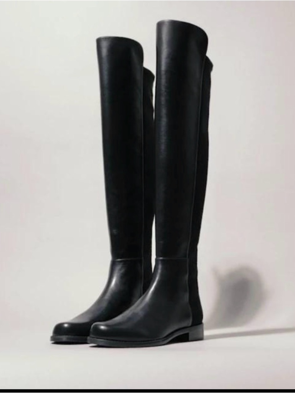 Stuart Weitzman 5050 Boots – Black Leather/Suede – Size 36.5 NEW